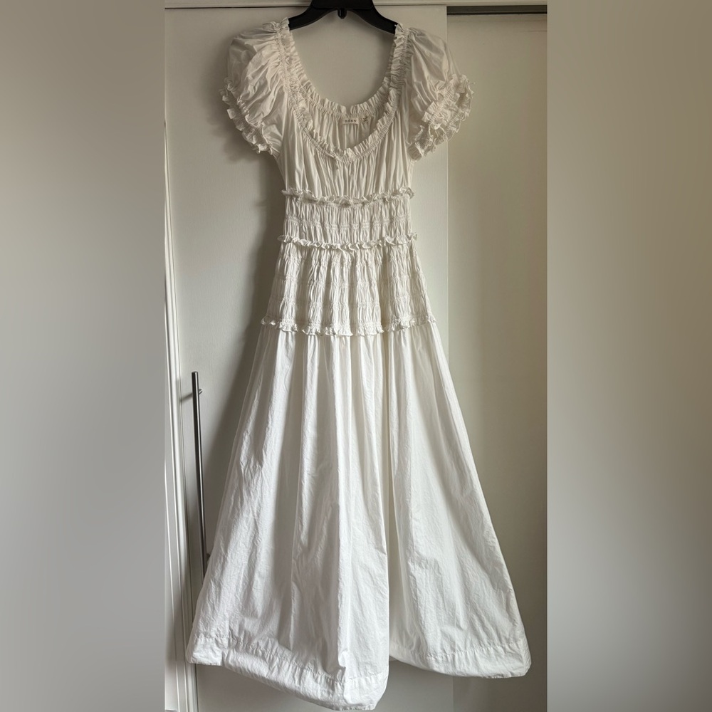 Doen White Smocked Maxi Dress